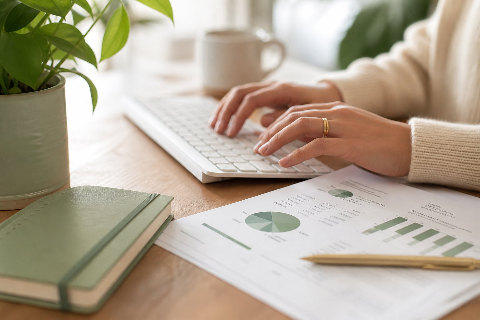 Reviewing analytics and strategy at a desk